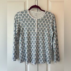 Roller Rabbit Women’s Fox Print Long Sleeve Pajama Top (Size S)